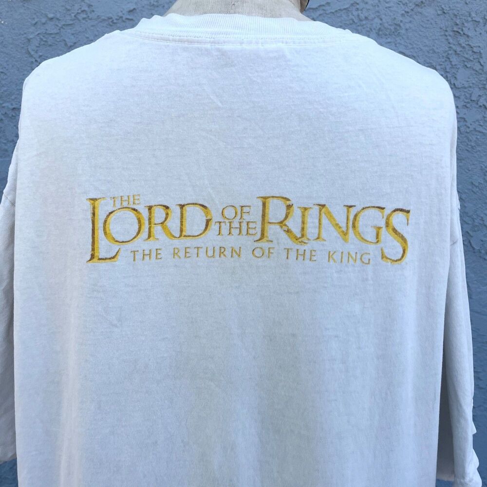 Lord Of The Rings T-Shirt Distressed tee Large Return Of The King Legolas 2003